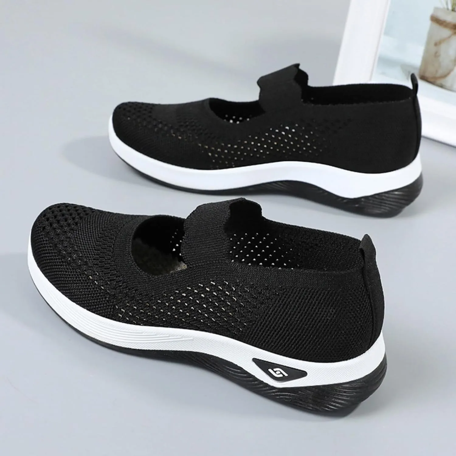 Orthopedic Shoes for Women Walking Shoes Comfortable Breathable Knit Slip On Sneakers Soft Orthopedic Slip-On Indoor Outdoor Casual Shoe Lightweight Wide Width Soft Sole Arch Support Non-Slip Shoe