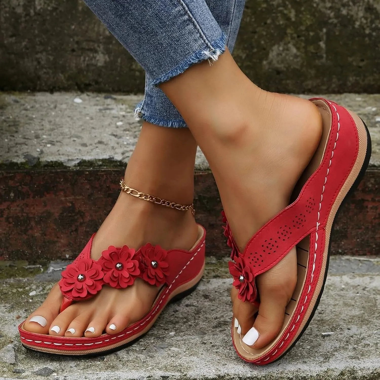 Orthopedic Slides for Women Adjustable Arch Support Recovery Sandals Thick Cushion Comfortable Walking Footwear Plantar Fasciitis Relief