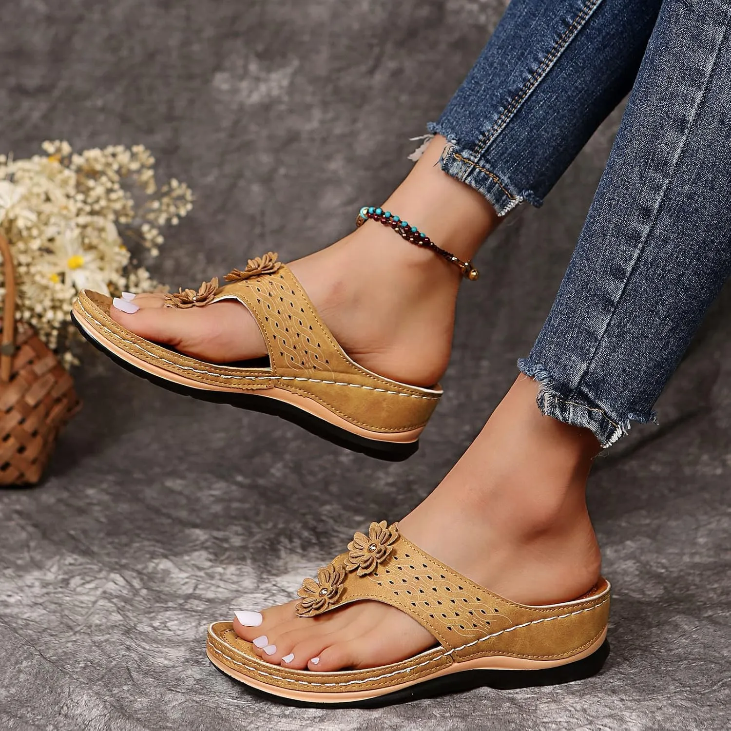 Orthopedic Slides for Women Arch Support Recovery Sandals Thick Cushion Yoga Mat Slip On Summer Casual Indoor Outdoor Shoes