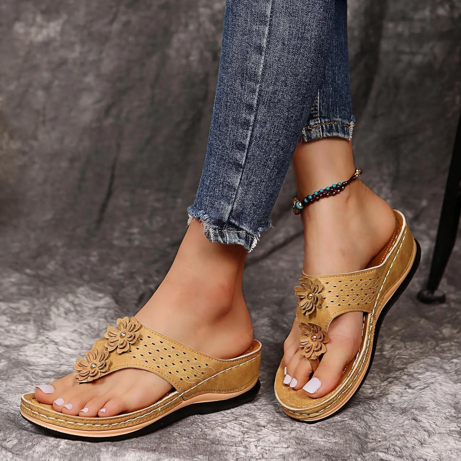 Orthopedic Slides for Women Arch Support Recovery Sandals Thick Cushion Yoga Mat Slip On Summer Casual Indoor Outdoor Shoes