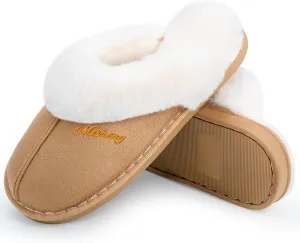 Plush House Slippers for Women, Fuzzy Warm Soft Home Slipper, Fluffy Winter Non-Slip Slippers for Bedroom Indoor.