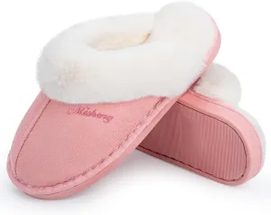 Plush House Slippers for Women, Fuzzy Warm Soft Home Slipper, Fluffy Winter Non-Slip Slippers for Bedroom Indoor.