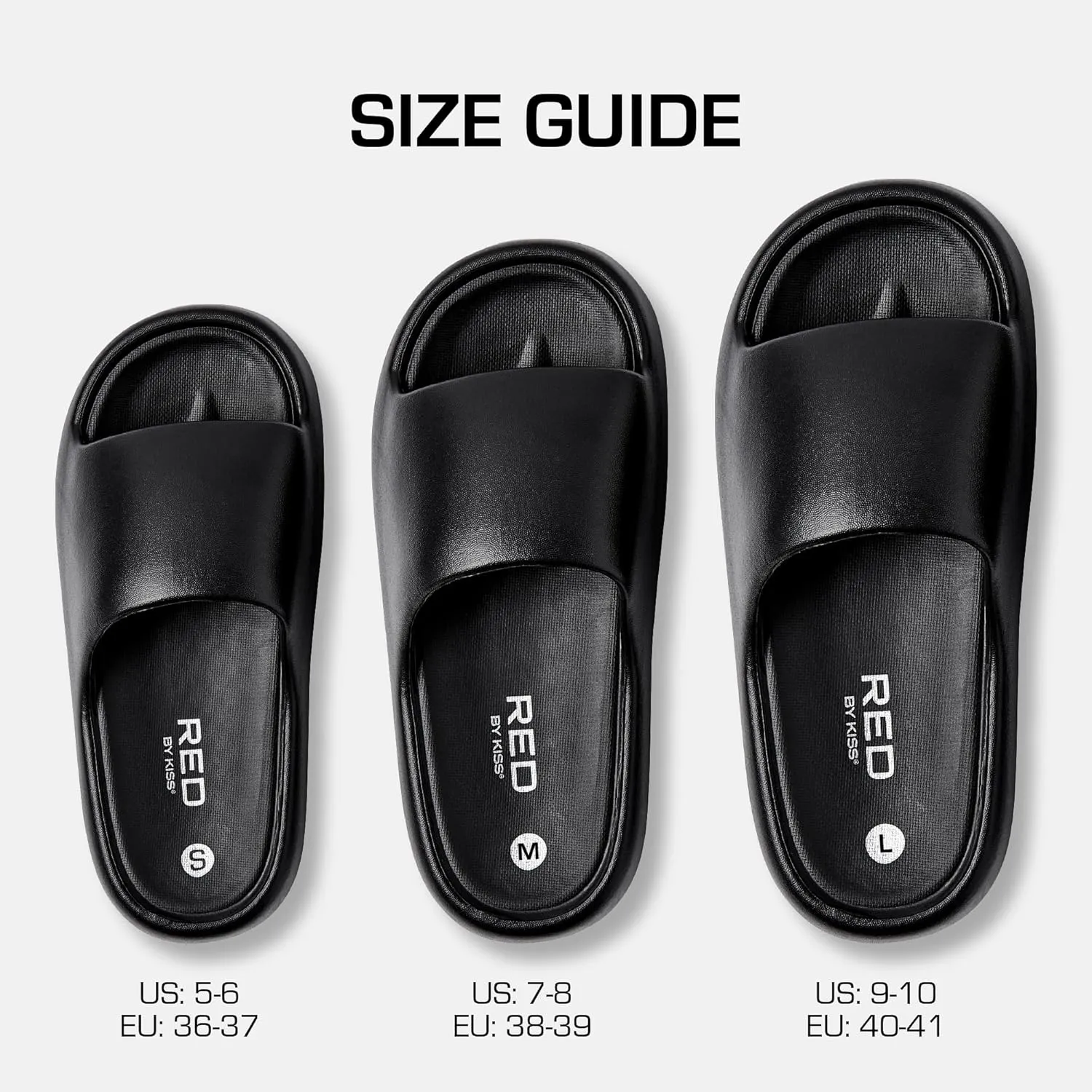 Red by Kiss Cloud Slippers – Lightweight Waterproof Shower House Slides with Thick Cushion Sole, Indoor Outdoor Comfort
