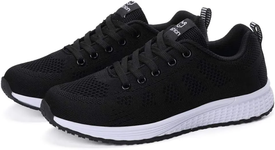 Running Shoes for Women Mesh Breathable Women Shoes Casual Platform Sneakers Sneakers for Women Running Fashion Walking White Basketball Shoe White Loafers