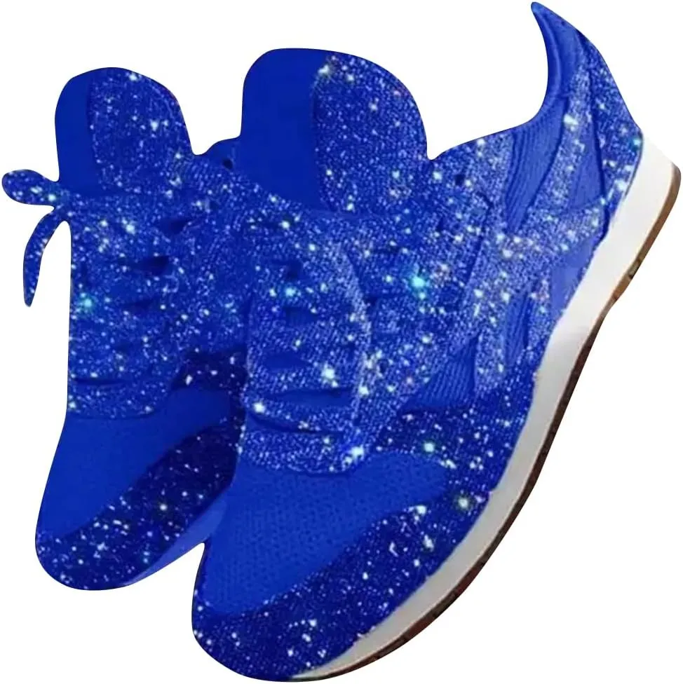 Sequins Lace-up Muffin Sneakers