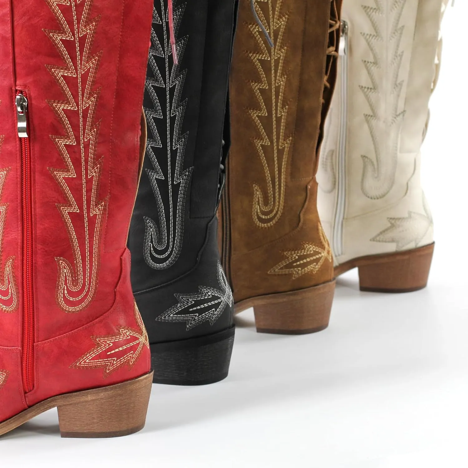 sexytag Western Cowboy Boots for Women Embroidered Thigh High Cowgirl Boots
