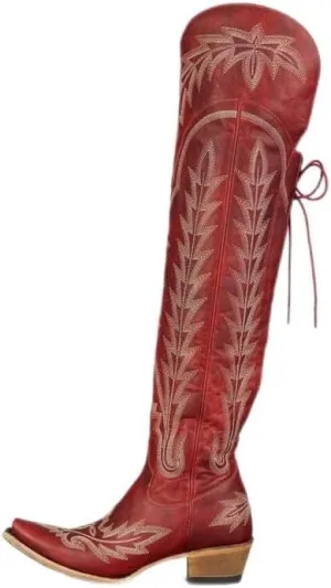 sexytag Western Cowboy Boots for Women Embroidered Thigh High Cowgirl Boots