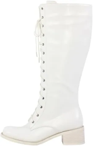 sexytag Women's Knee High Boots Lace up Riding Combat Wide Calf Boots