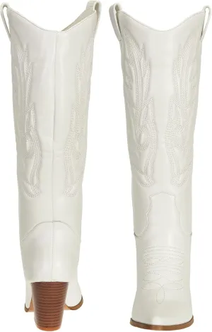SheSole 2 pair Cowgirl Cowboy Boots Chunky Heel Wide Calf Western Country Riding Boots US size 10