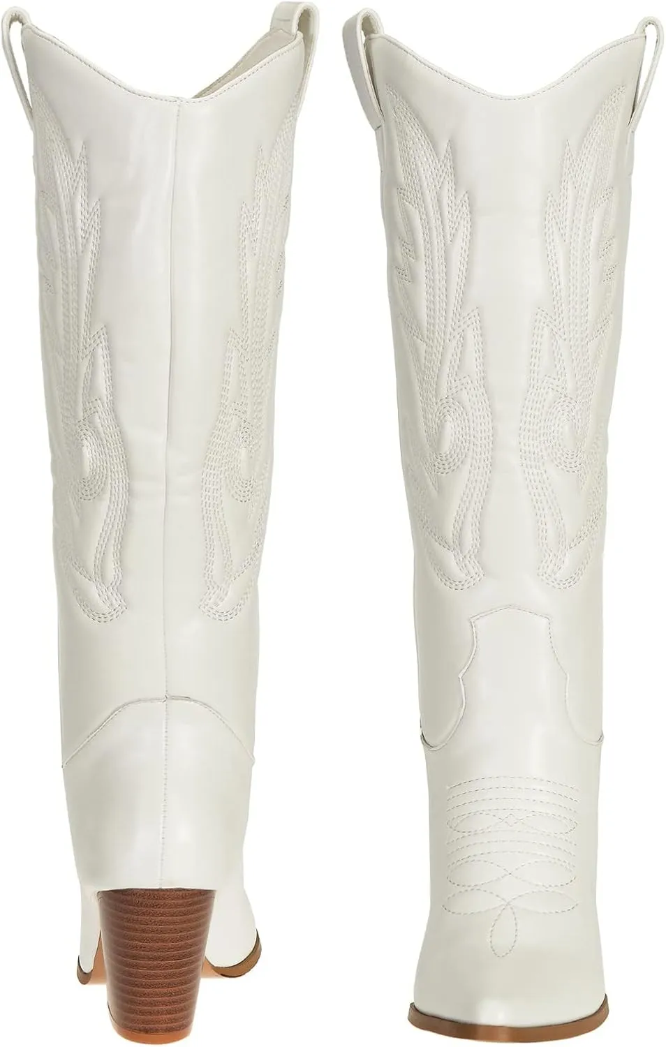 SheSole 2 pair Women's Tall Cowgirl Cowboy Boots Knee High Chunky Heel Wide Calf Western Country Riding Boots US size 10