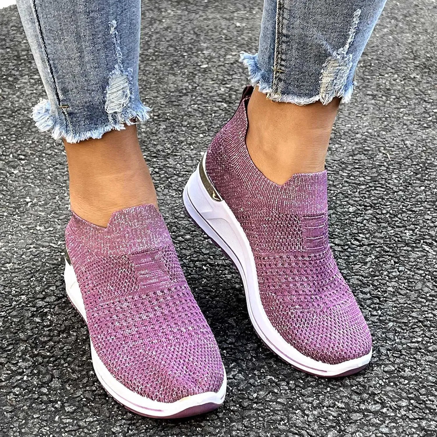 Shoes Leisure Casual Women Running Shoes Sport Breathable Wedge Outdoor Trainer Mesh Fitness Women's Shoes Casual Sneakers