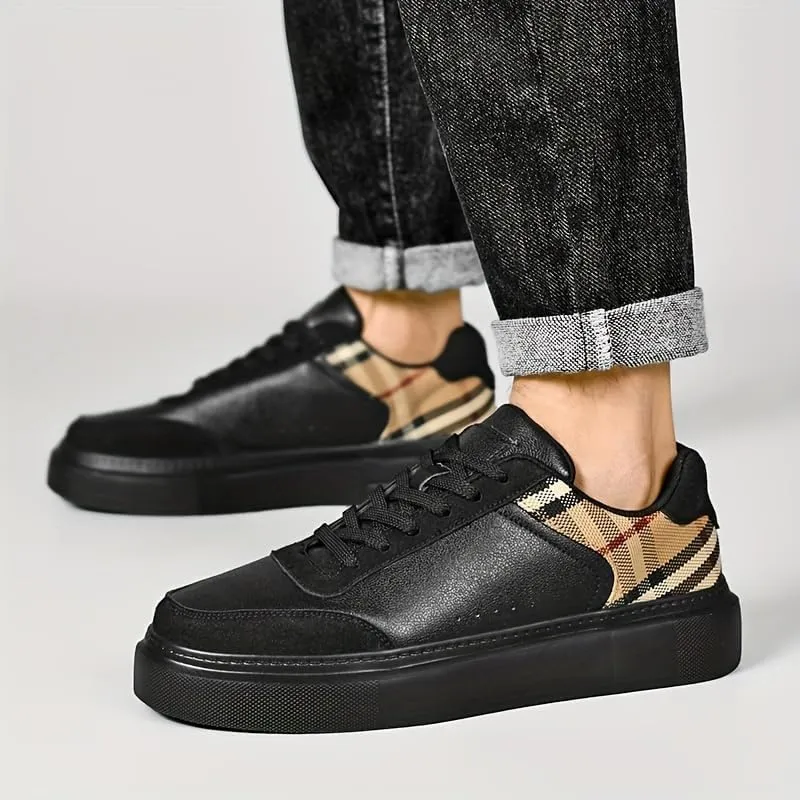 Stylish Men's Skate & Casual Sneakers - Lightweight Non-Slip Breathable Lace-Up Shoes for Outdoor Running, Skating & Daily Wear | Color Block & Solid Options