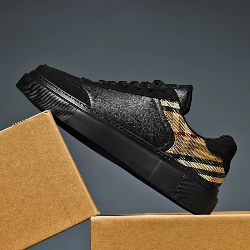 Stylish Men's Skate & Casual Sneakers - Lightweight Non-Slip Breathable Lace-Up Shoes for Outdoor Running, Skating & Daily Wear | Color Block & Solid Options