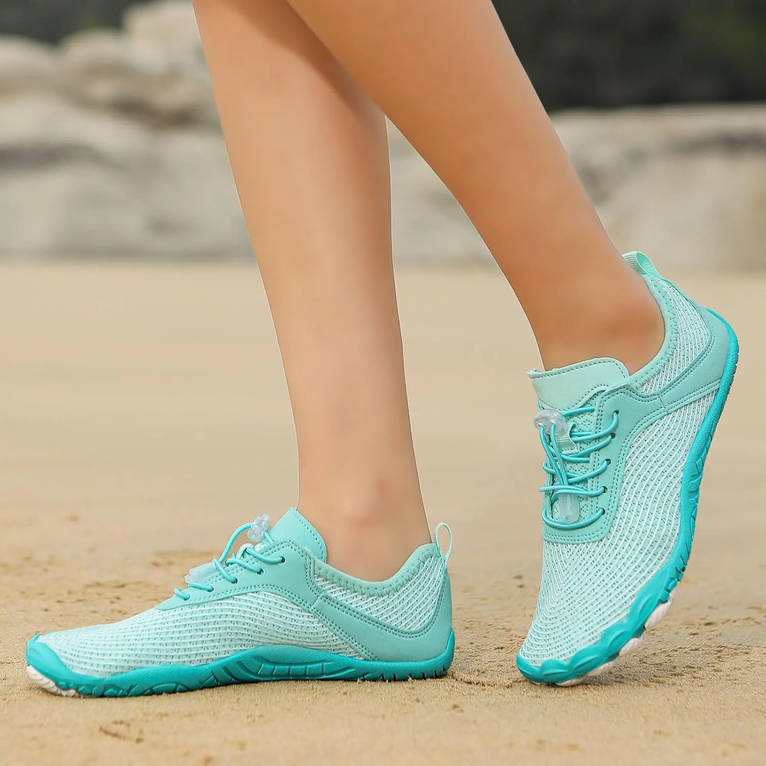 Water Shoes Mens Women Barefoot Outdoor Athletic Sport Shoes Swim Pool Beach Surf Walking Flats Wide Toe Hiking Aqua Flat Sport Diving Sailing Travel Shoe