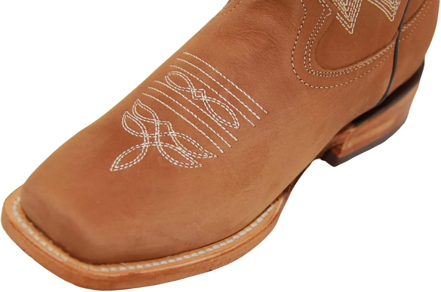 Womens Leather Western Boot Square Toe Cowboy Boot For Women Mid Calf