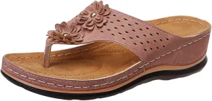 Womens Orthopedic Sandals Summer Casual Flip Flops Arch Support Adjustable Straps Thick Cushion Comfortable Walking Beach Shoes