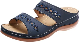 Womens Orthotic Hiking Sandals Arch Support Adjustable Straps Outdoor Walking Shoes Thick Cushion Plantar Fasciitis Relief Summer