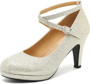 Womens Platform High Heels Sexy Cross Ankle Strap Pumps Wedding Work Party Dress Shoes