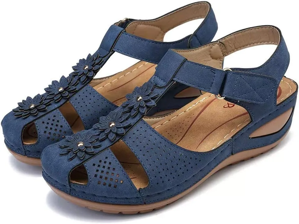Womens with Arch Support Walking Sandals Orthopedic Recovery Slides Comfortable Adjustable Straps Thick Cushion Summer Beach Casual Outdoor Footwear