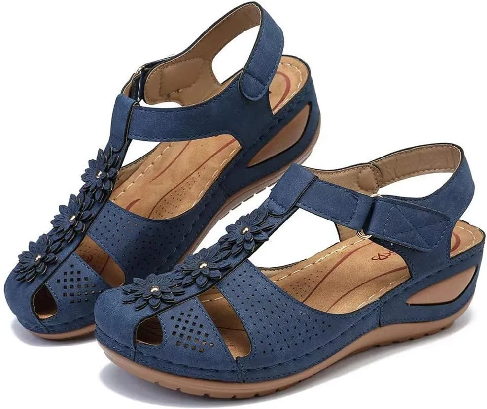 Womens with Arch Support Walking Sandals Orthopedic Recovery Slides Comfortable Adjustable Straps Thick Cushion Summer Beach Casual Outdoor Footwear