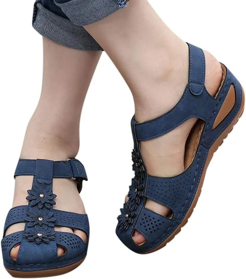 Womens with Arch Support Walking Sandals Orthopedic Recovery Slides Comfortable Adjustable Straps Thick Cushion Summer Beach Casual Outdoor Footwear