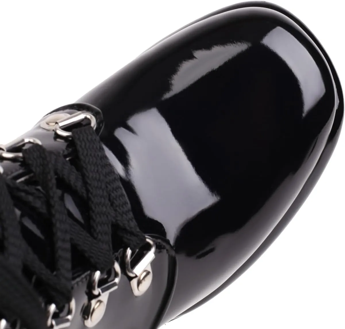 Yawors Women's BC351 High Top Bootie Lace Up Patent-Leather Mid Block Ankle Boots & Bootie